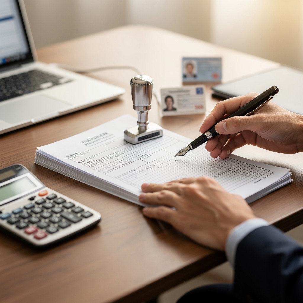 Willis Tax and Notary Service professional preparing tax documents for a client in San Diego